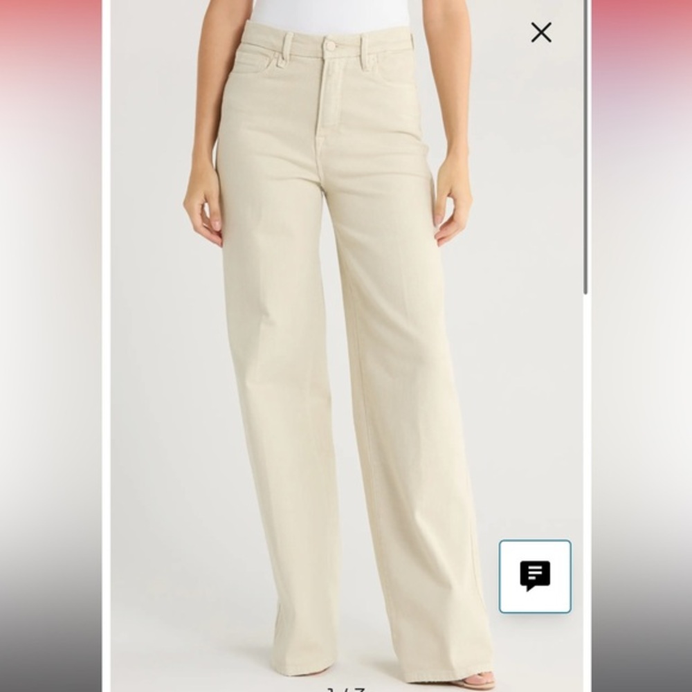 Good American GOOD SKATE Bone Beige Wide Leg Jeans Sz 30 NWT